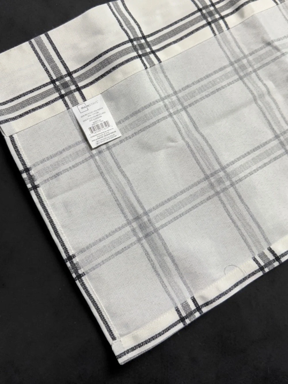 Mainstays Black Plaid Farmhouse Window Valance 56x14 NWOT